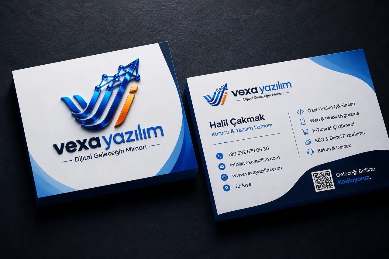 Vexa Yazılım kurumsal kartvizit tasarımı